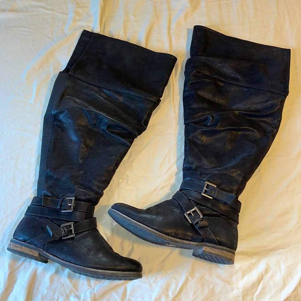 Over the knee, wide calf boots